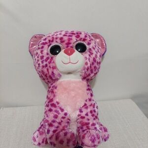 Giant Beanie Boo 16" Jumbo Plush Glamour Pink Purple Leopard Cat Cheetah TY Mega